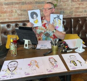 Caricature team building 1 | Rock & Roll Experience | Music Team Building