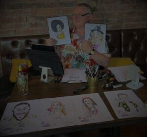 Caricature team building overlay 1 | Rock & Roll Experience | Music Team Building